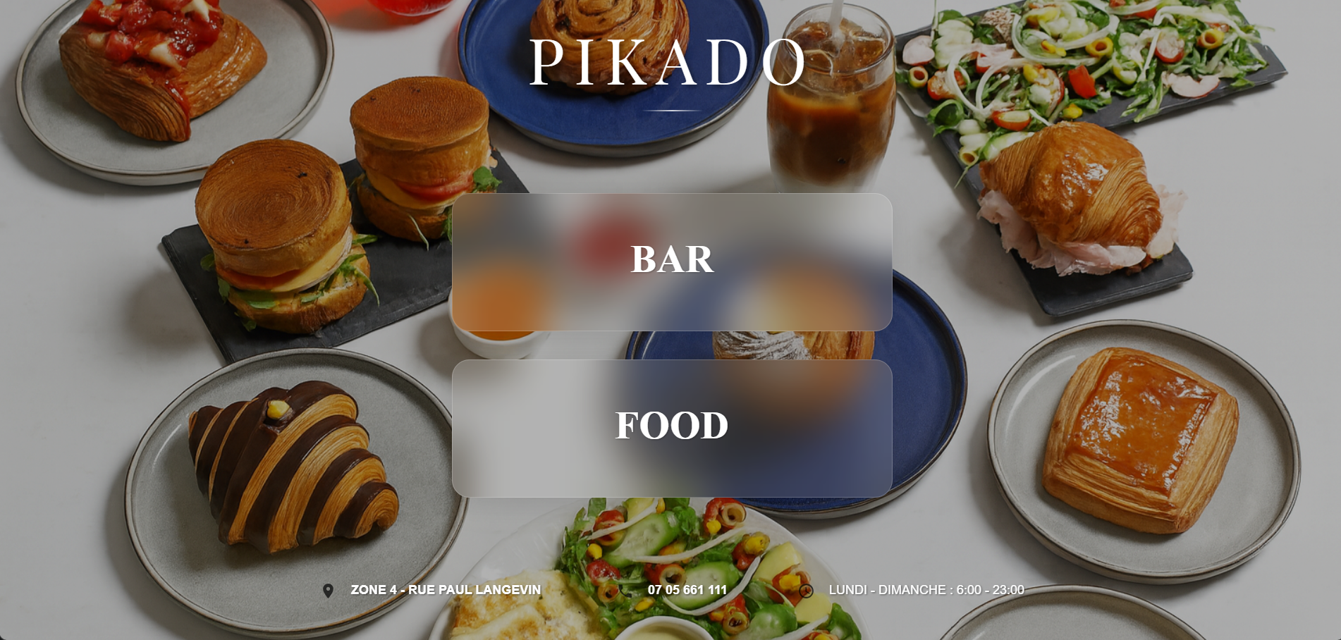 Page du menu a choisir